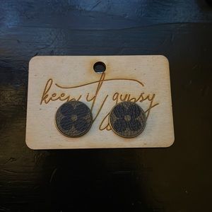 Keep it gypsy up-cycled Louis Vuitton stud earrings